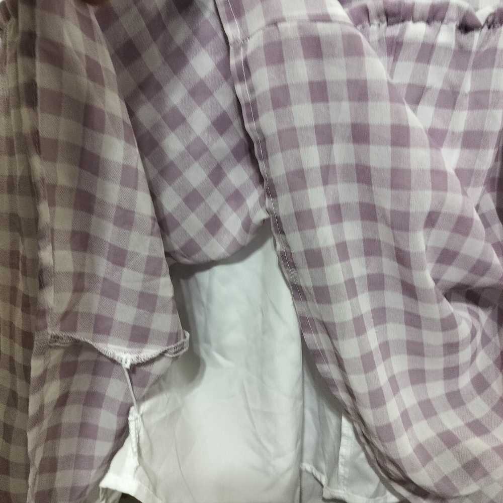 (1643)Isabel Maternity Purple Gingham Spring Maxi Dress Size XS - Picture 3 of 8